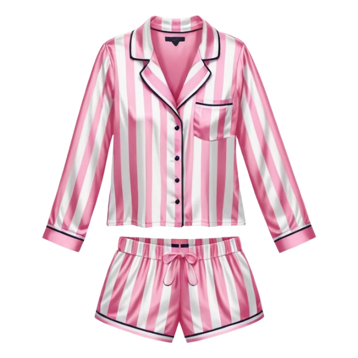 Striped pink and white silk Victoria’s Secret pajama set sticker