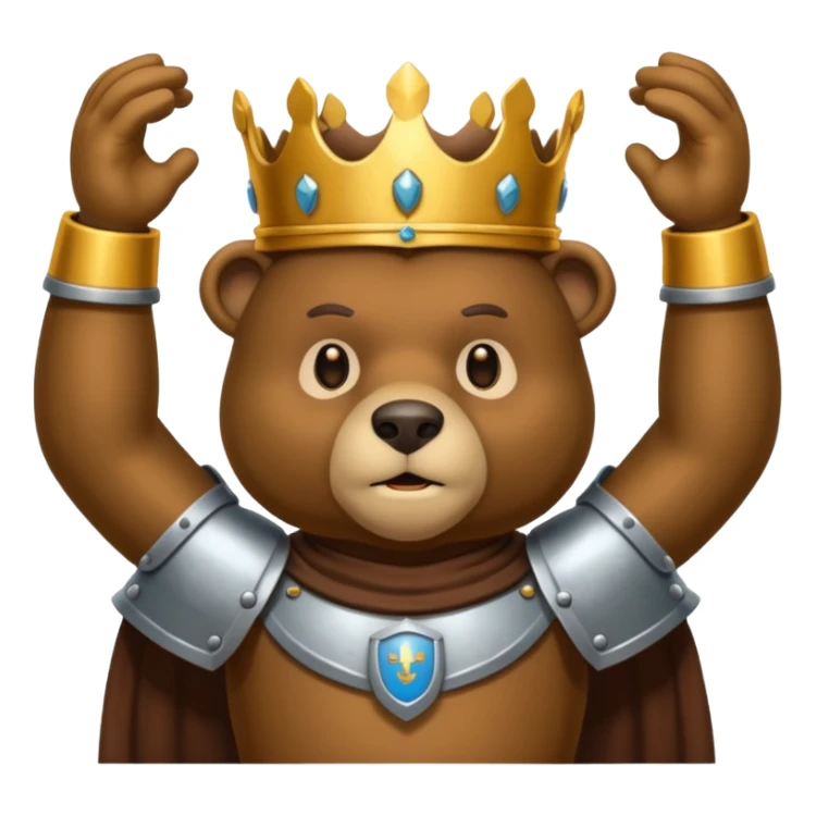 Un ours humanoïde avec une couronne et une armure sticker