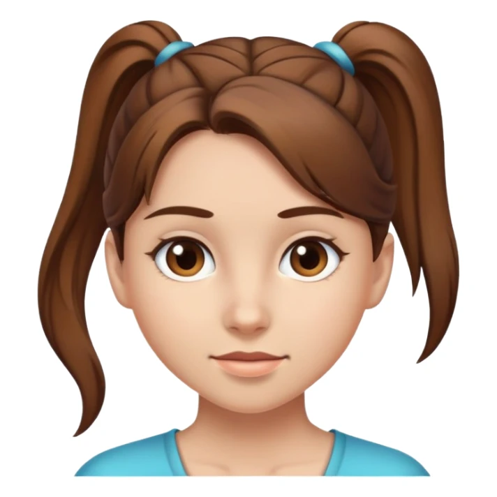 girl with brown hair and ponytail sticker