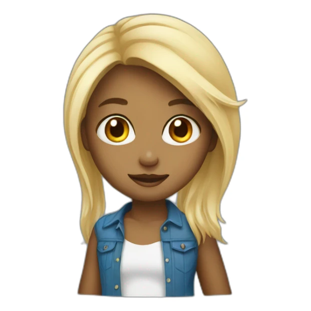 Blondie girl with a black boy sticker