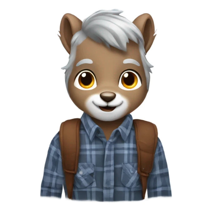 Squirrel and flannel shirt grey hair  sticker