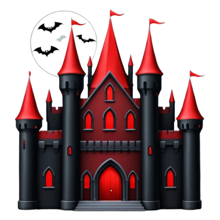 Dark Vampire Castle with the colors red and black sticker
