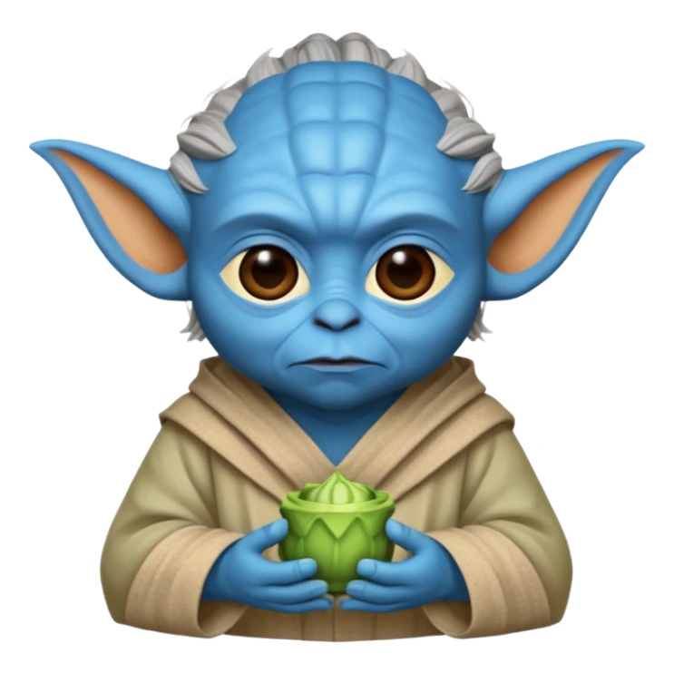 yoda but with blue skin sticker