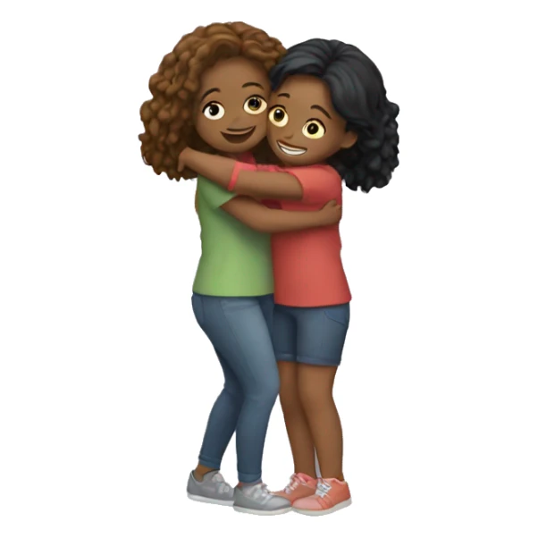 2 girls best friends hugging  sticker