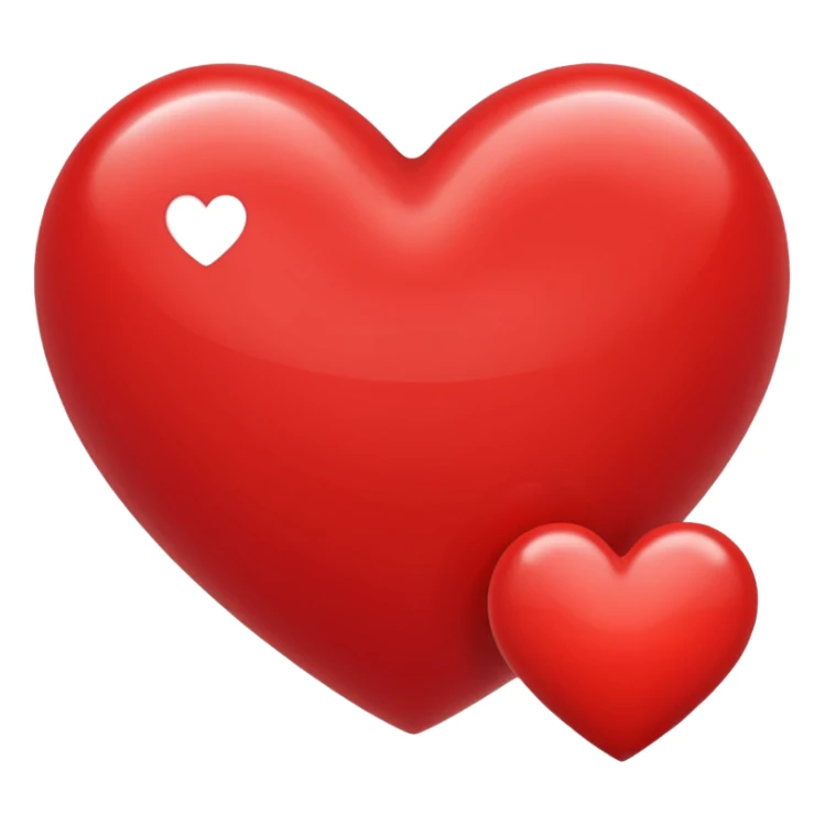 red heart emoji, glossy and vibrant sticker