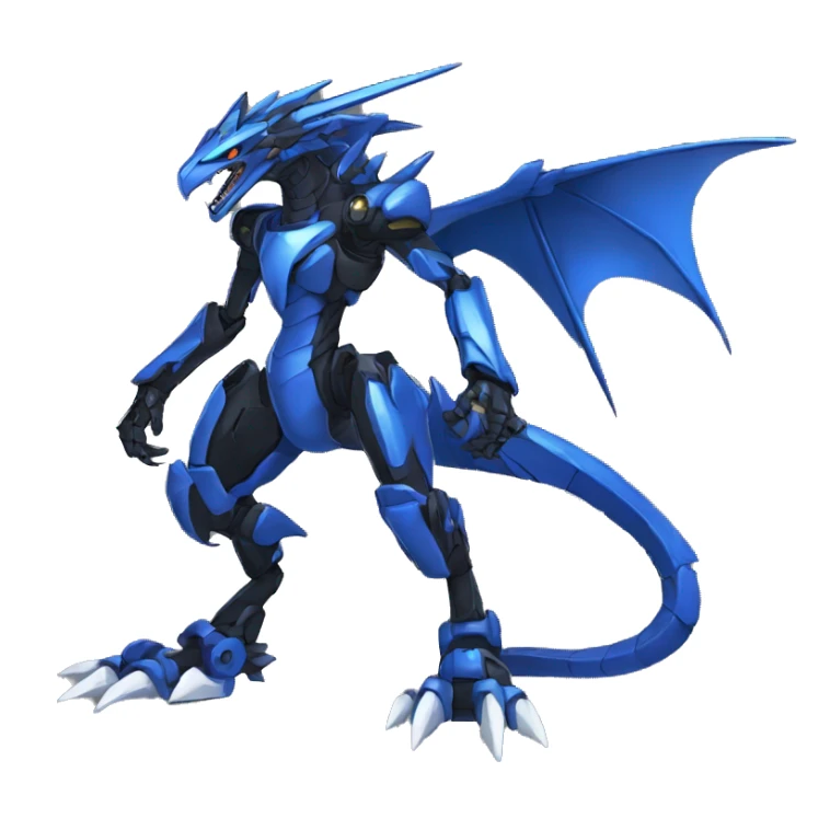  Cool Edgy Black Blue Digimon-Fakemon-Raptor-Dragon-Mecha full body sticker