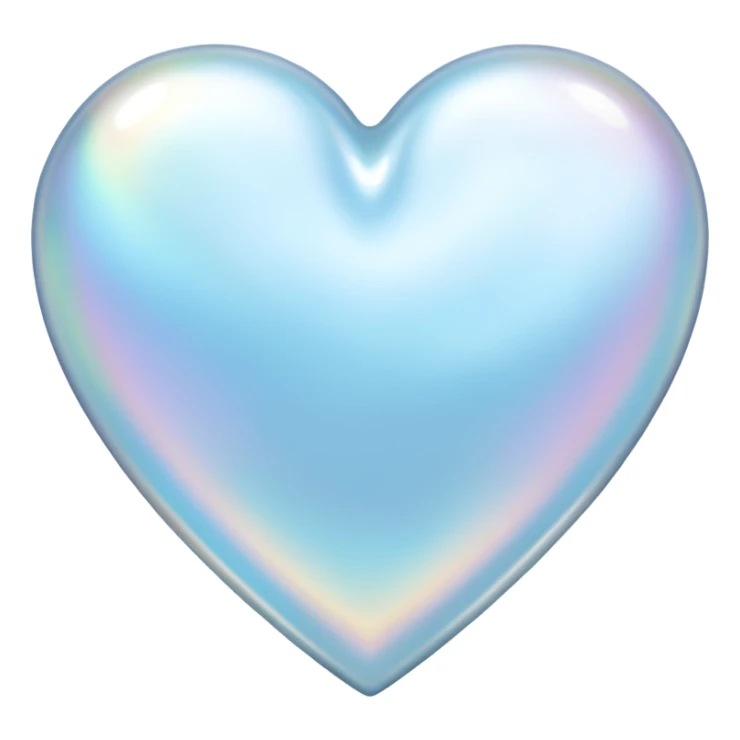 Pale blue mother-of-pearl heart sticker