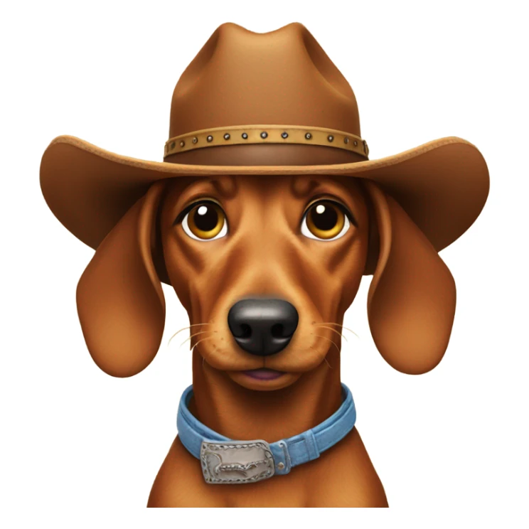 Wiener dog wearing cowboy hat sticker
