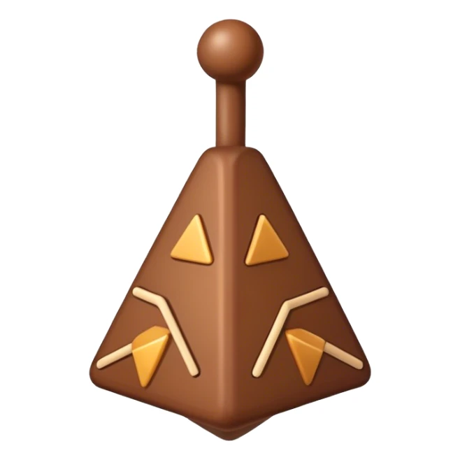 Rattle with brown lines on it in shape of triangles sticker