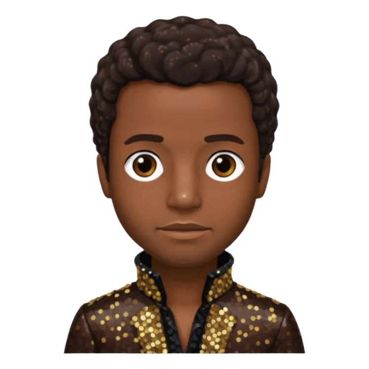 Solomon Northup with dark brown hair, dark brown sequin outfit  sticker