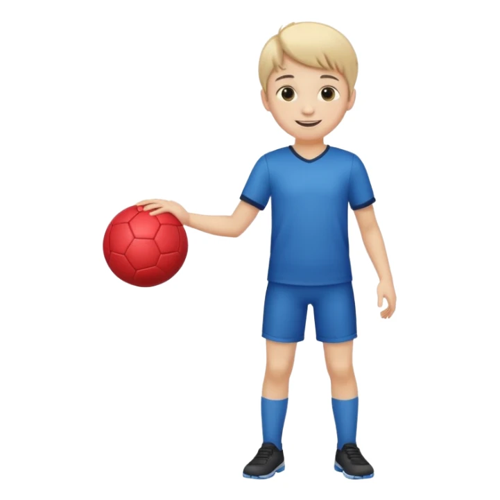 Boy with a ball in his hand full body sticker