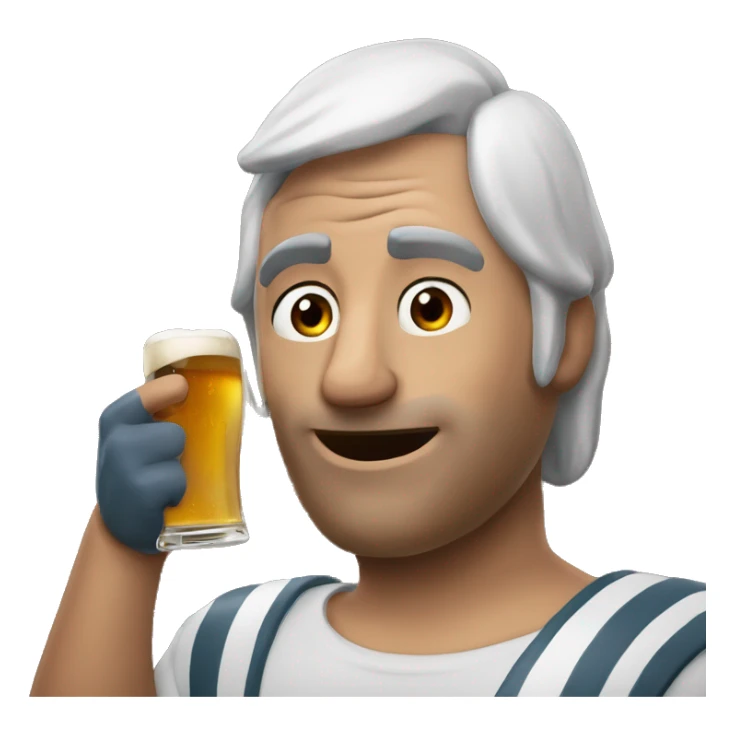 Una ballena tomándose una cerveza sticker