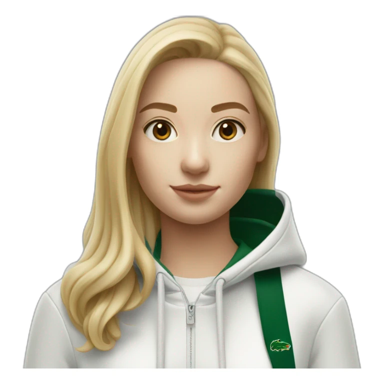 Lacoste bag girl with black lacoste hoodie sticker