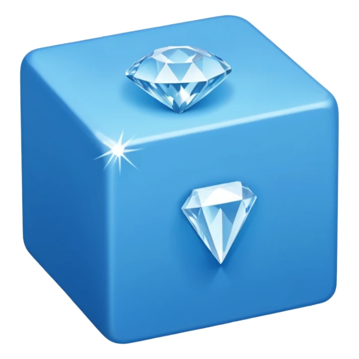 Blue block with a white square diamond in middle  sticker
