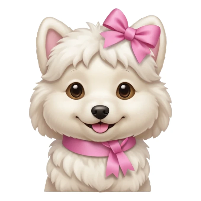 white dog with pink ribbon sticker