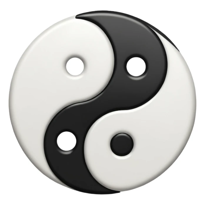 Genera el Jin yang en blanco y negro sticker