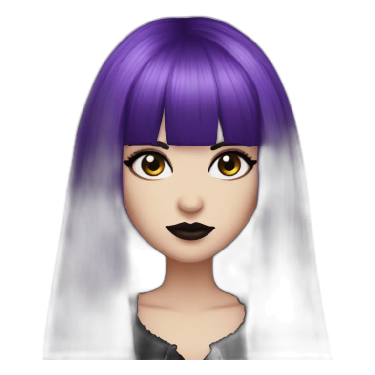 Elissabat-with-bangs-long-hair-dark-purple-and-black-vampire-goth-makeup sticker