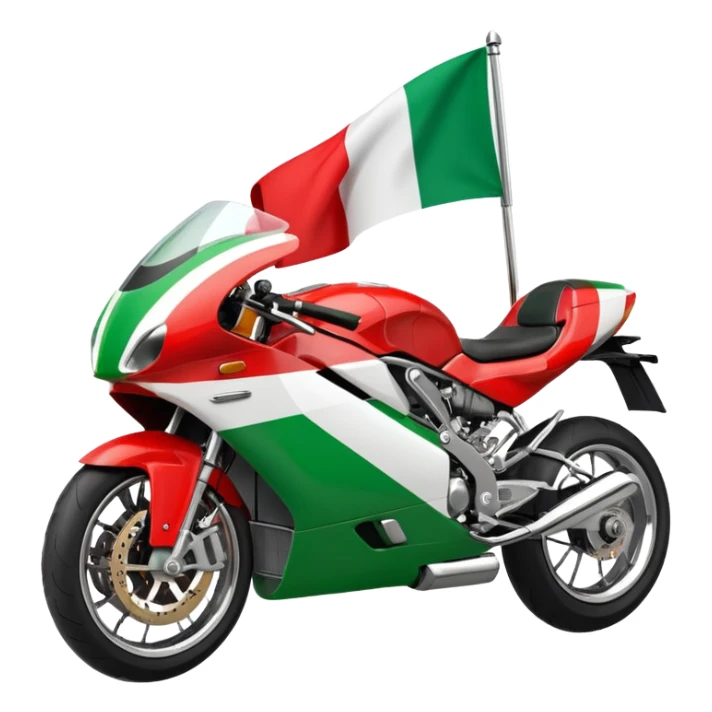motorbike with italian flag sticker
