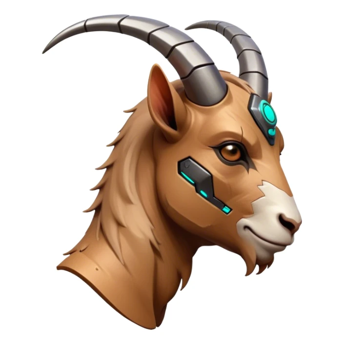 Cyberpunk Goat(Ram) man 2/3 view sticker