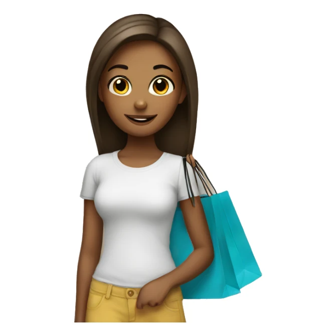Cute girl with shopping bags  sticker