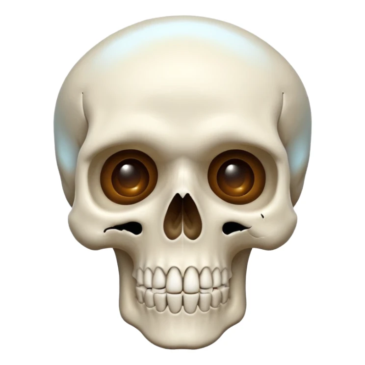 Skull emoji with a mix of surprise emoji sticker