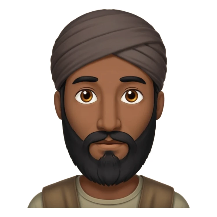 syrian long nose, black hair, long black beard, man sticker