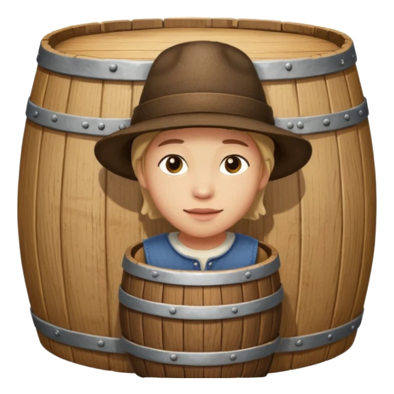 Personagem chaves dentro de seu barril  sticker