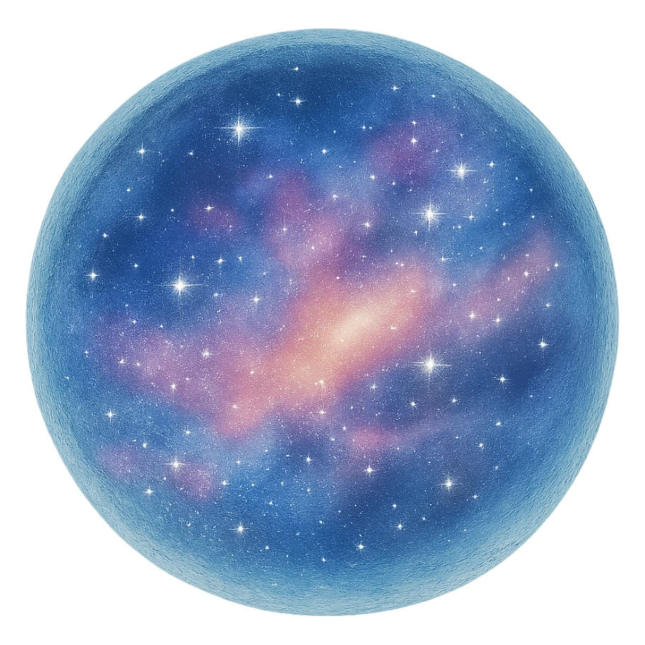 dreamy and magical galaxy nebula orb with soft gradients sticker
