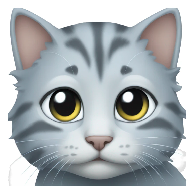 blue eyes grey kitten and water sticker