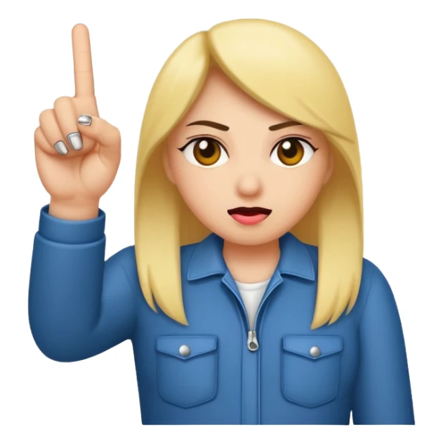 A baddie showing middle finger  sticker