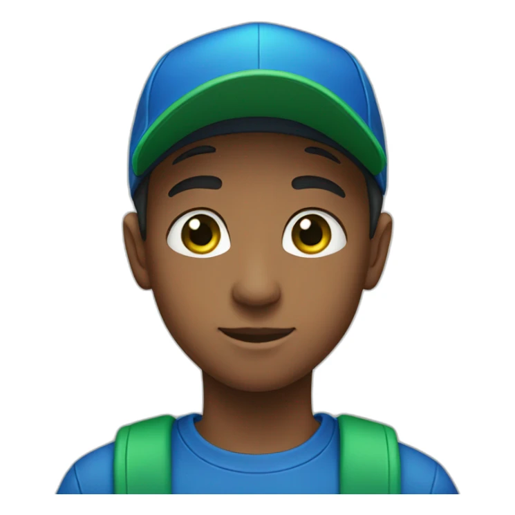 BOY WITH GREEN EYES & blue cap sticker