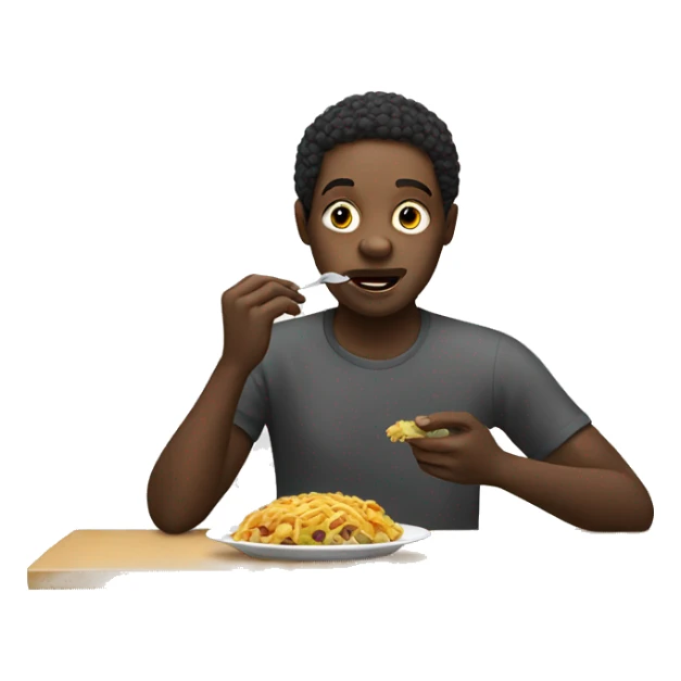 black person eating sticker