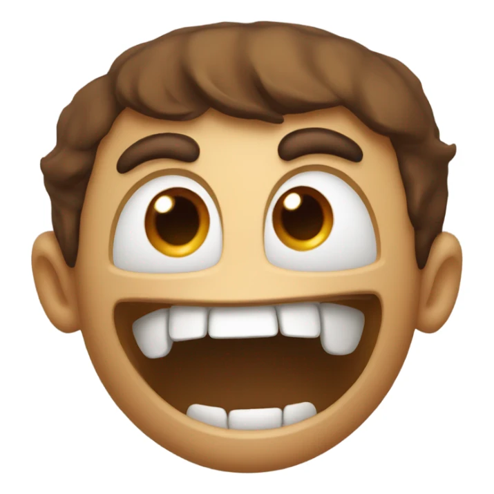 scary goofy smile with brown stuff in its teeth sticker