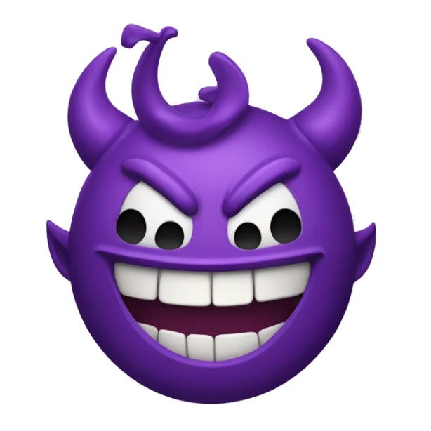 purple smiling devil emoji with a sticking out tong sticker