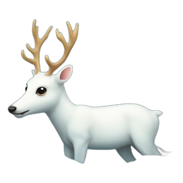 White deer swimming in the sea sticker