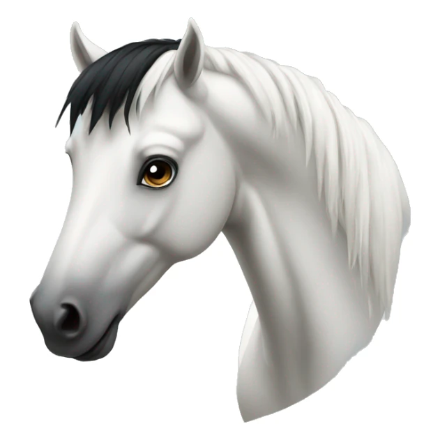 White horse with black hair sticker