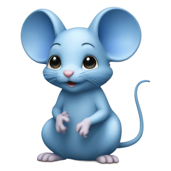  a chiby cute little blue mouse by Leonardo da vinci sticker
