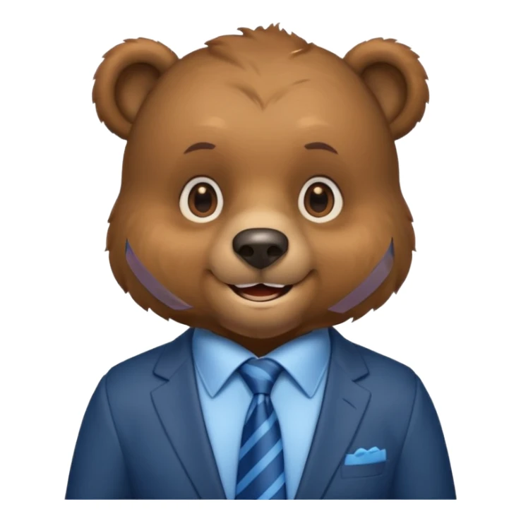 bear with shirt and blue tie sticker