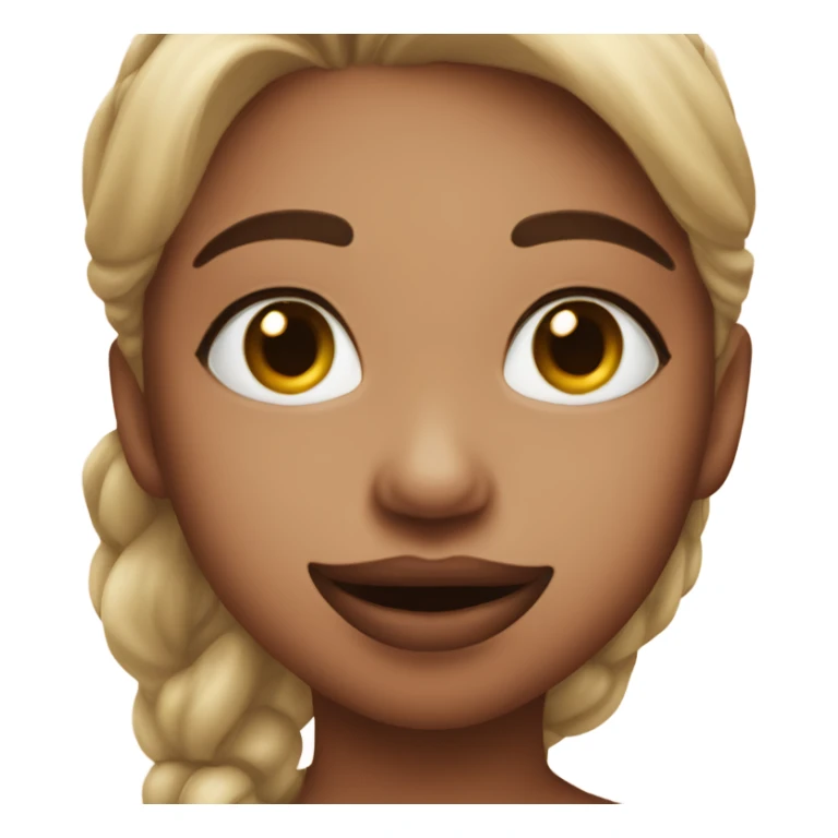 blushing girl with kiss on cheek sticker