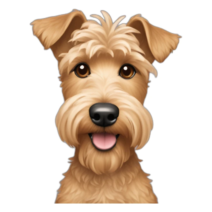 Small tan wire hair terrier with poodle hair on head sticker