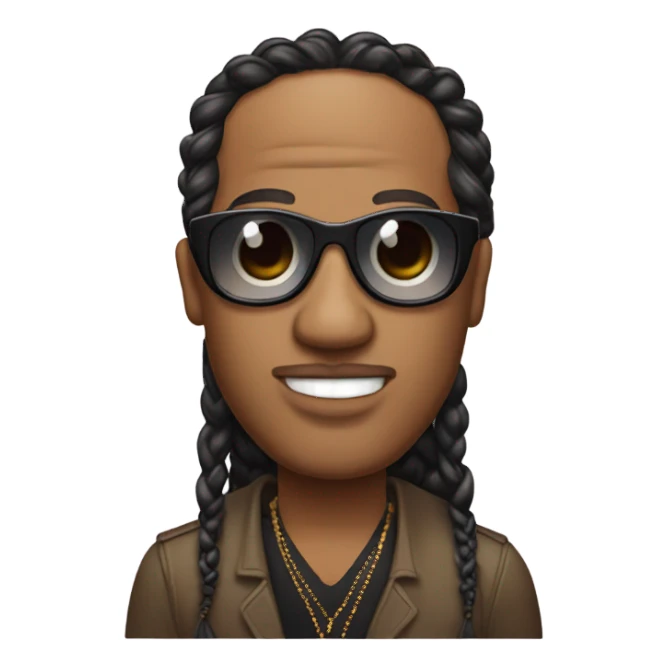 Stevie wonder with braids and a receding hairline  sticker