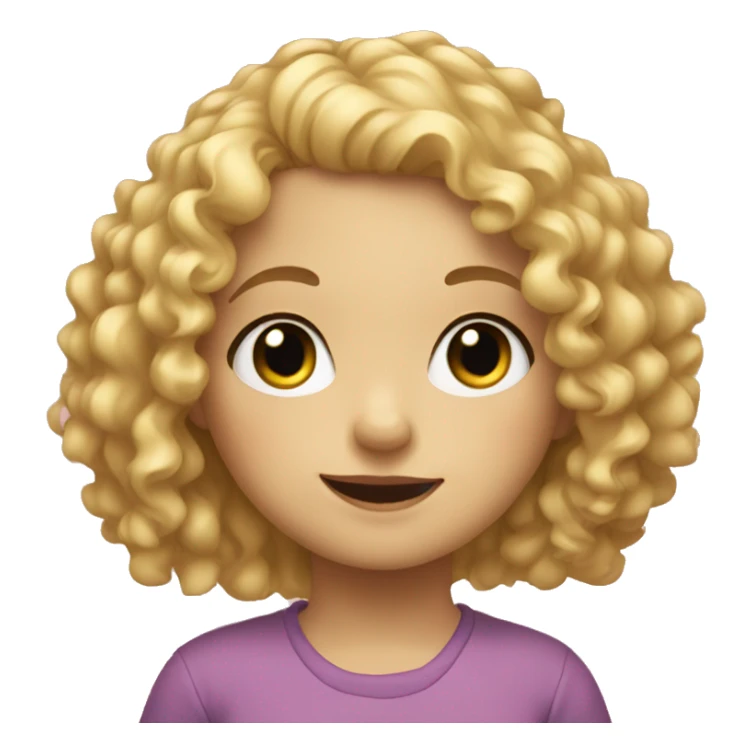 little girl, curly blonde hair, sticker