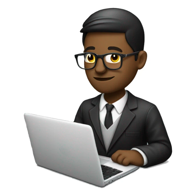 programmer on front of laptop with white skin nd looking stylish sticker