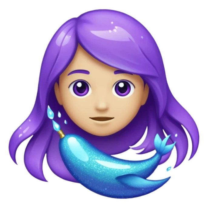 Glitter Purple and Cian hangloose sticker