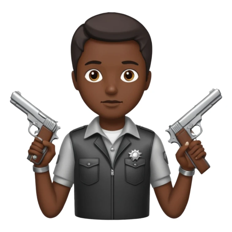 Un persona mala con pistolas y plata sticker