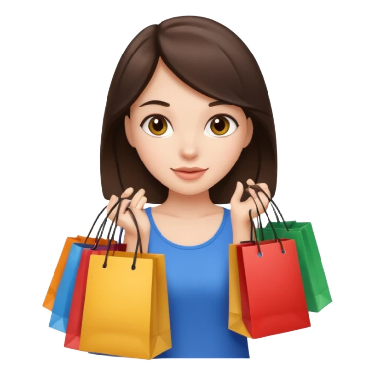 Girl shopping brunette sticker
