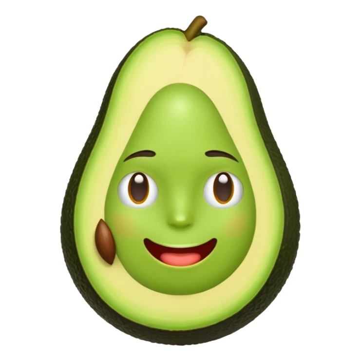 3D emoji, emoji de um abacate lindo sticker