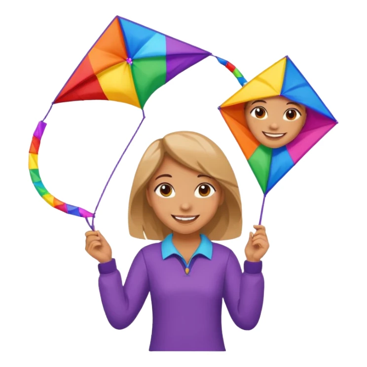 girl with kite,Kite Flyers, big kite. sticker