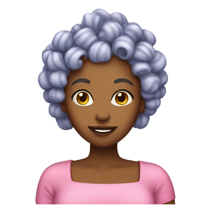 woman in curlers sticker