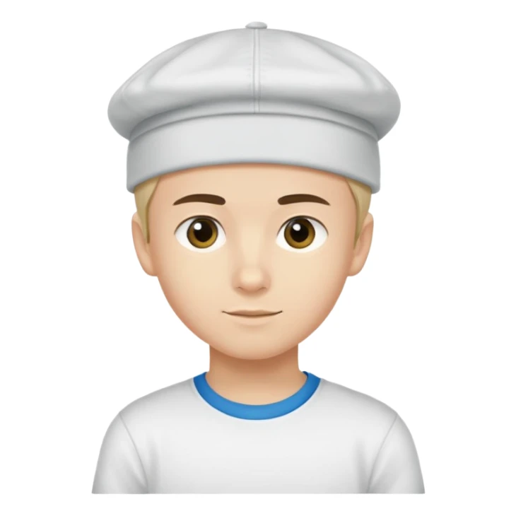 a boy with a tatar cap and a t-shirt that says “Alex” sticker